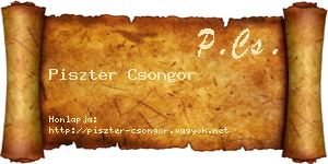 Piszter Csongor névjegykártya