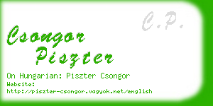 csongor piszter business card